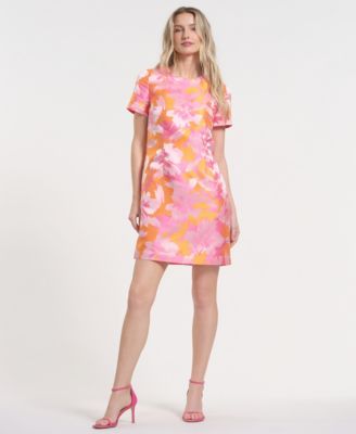 Women's Short-Sleeve Mini Floral Dress