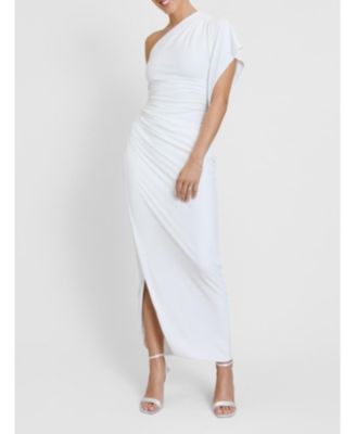 Women's Asymmetric Drape Stretch Occasion Dress