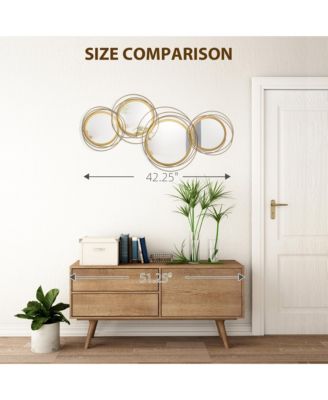 Metal Wall Art 42.25" in Round Wall Mirror,