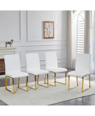 4-Pack Heavy-duty Chairs: 2.1" Cushion, Iron Frame, Home/Office