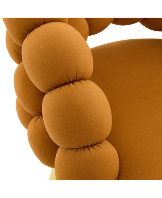 Streamdale Set of 2 Orange Velvet Bubble Bar Stools with Gold Legs