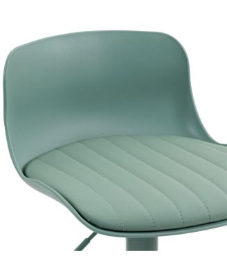 Streamdale Bar Stools Set of 2 - Adjustable Swivel PU Leather Kitchen Island Chairs - Mint Green