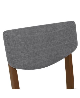  4-Piece Rustic Farmhouse Dining Chair - Solid Wood Fabric Cushion