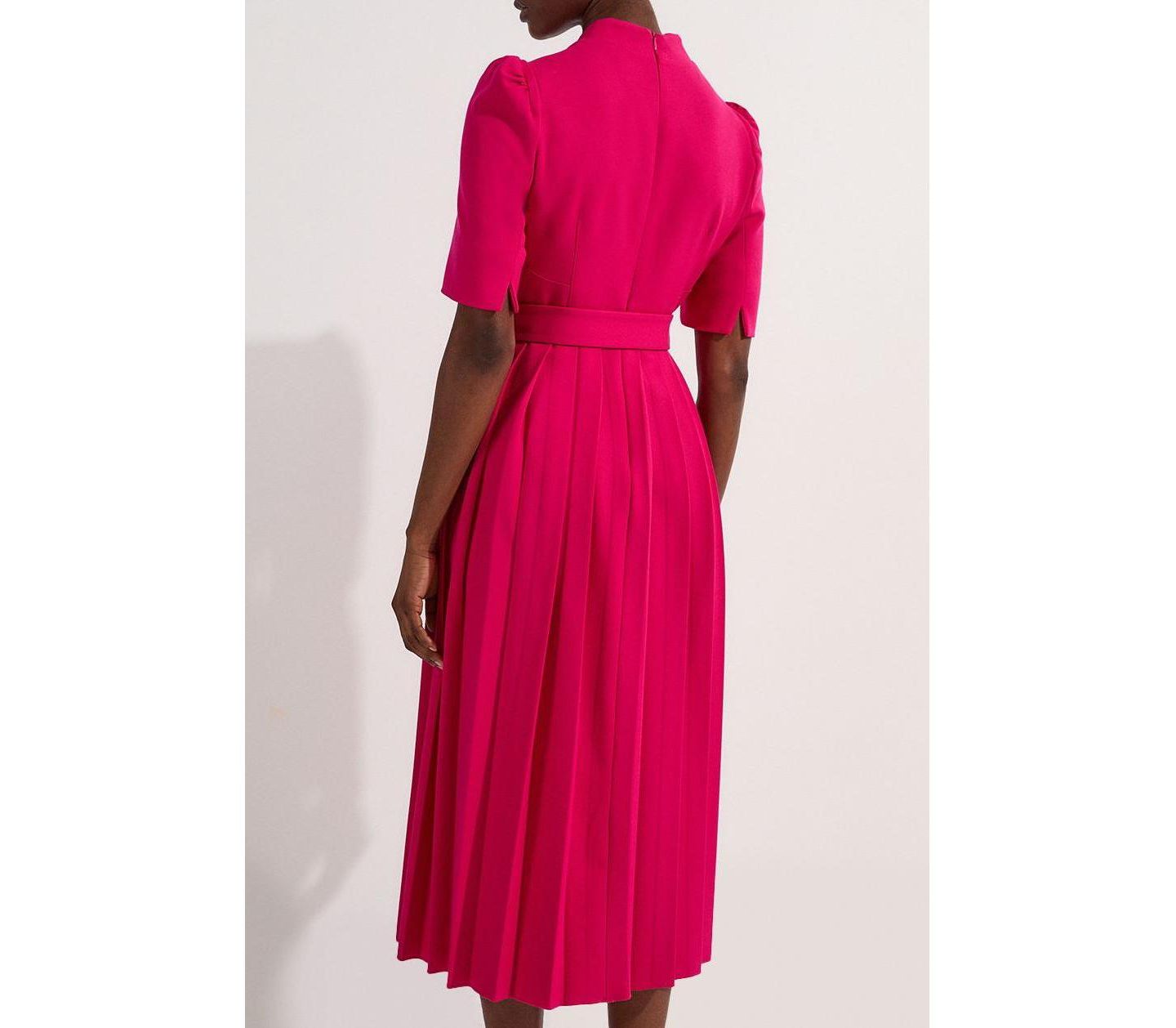 Женское платье Karen Millen Crepe Forever Pleat Midi, цвет: Пурпурный — фото 5