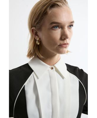 Women's Twill Collared Woven Midi Dress