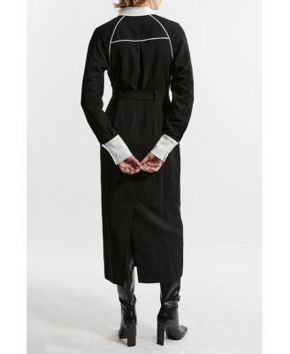 Women's Twill Collared Woven Midi Dress