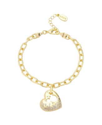 Mickey Mouse Open Heart Crystal and Cubic Zirconia Charm Bracelet