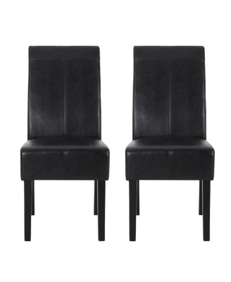 Upholstered Armless Dining Chairs with T-Stitch Design