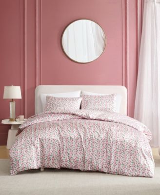 Rose Stripe Satin 2-Pc. Duvet Cover Set, Twin