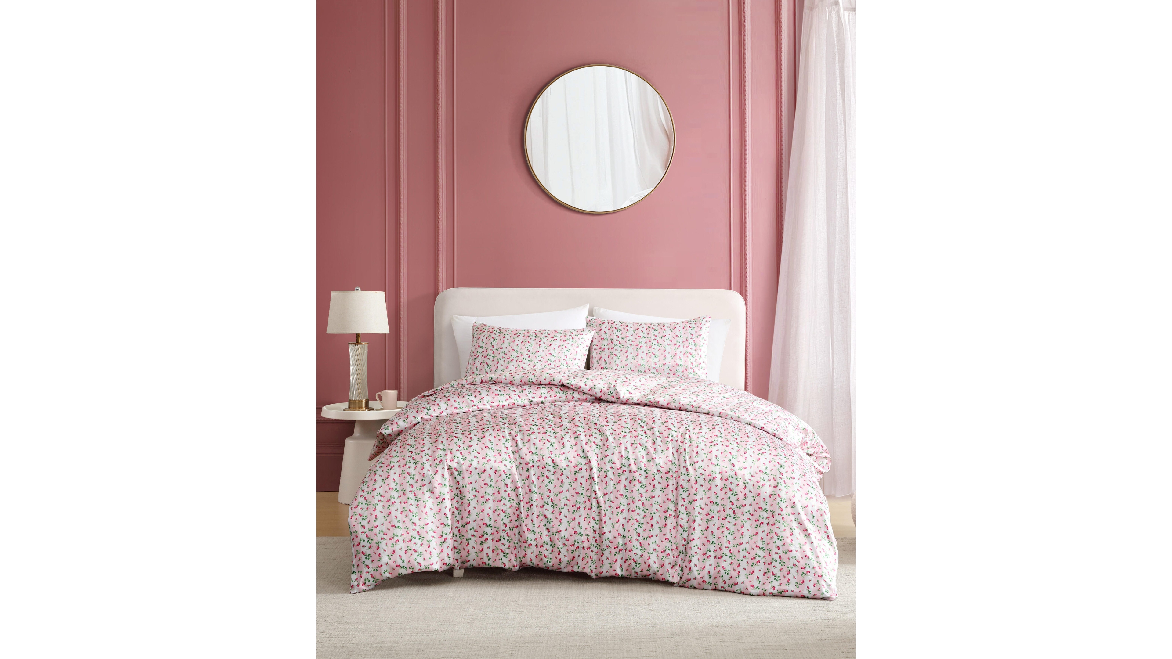 Betsey Johnson Rose Stripe Satin 2-Pc. Duvet Cover Set, Twin
