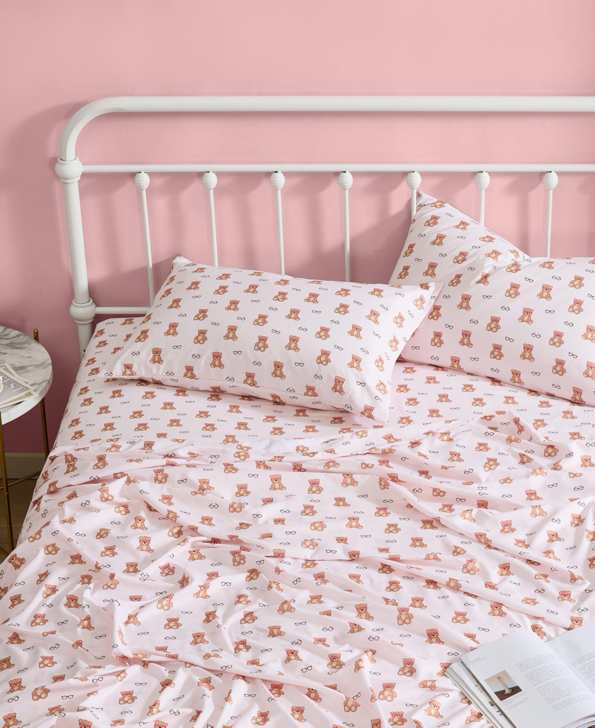 Betsey Johnson Nerdy Teddies Microfiber -Pc. Sheet Set