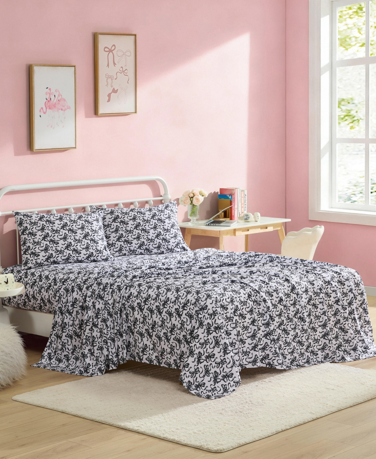 Betsey Johnson Ballet Bows Microfiber 3-Pc. Sheet Set