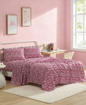 Pop Art Cherry Microfiber 4-Pc. Sheet Set, Full