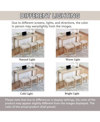 Streamdale 4-Piece Bar Table Set with Power Outlet & 3 Padded Stools