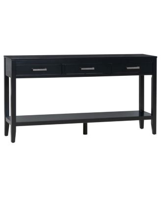 Streamdale 59.1" Farmhouse Entryway Table with 3 Drawers & Bottom Shelf