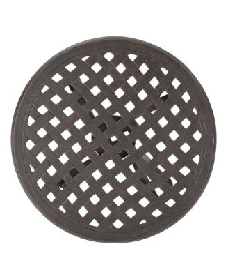 Cast Aluminum Bronze Finish Lattice Design Side Table