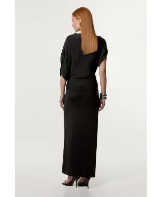 Women's Dropped Waist Asymmetric Maxi Dress