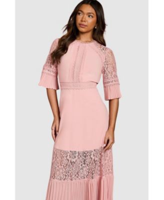 Women's Lace Insert Midi Dress