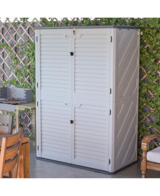 Rust Proof Resin Garden Storage with Partitions - Weatherproof, Spacious, UV Resistant