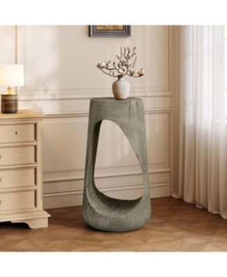 Outdoor Side Table, Hollow Design End Table, Decorative Accent Table