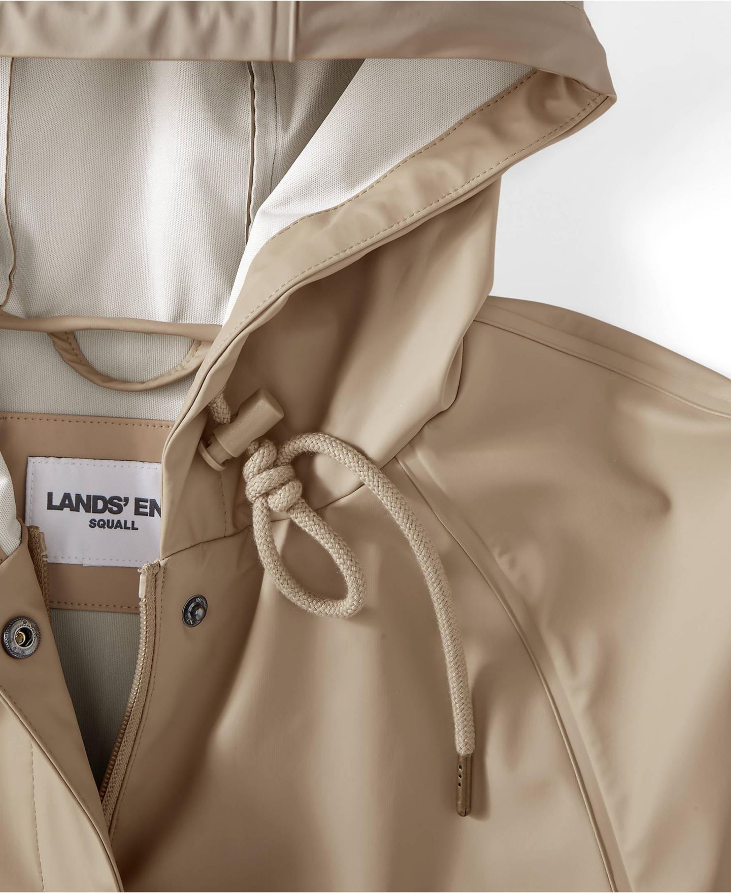 Женские куртки Lands' End Squall A-line Slicker Raincoat, цвет: Пустынный рыжевато-коричневый — фото 4