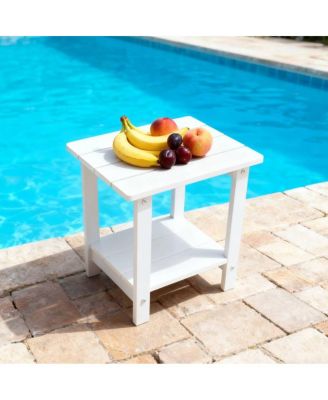 Wooden-textured imitation wood side table, simple, rich texture, small tabletop, outdoor picnic