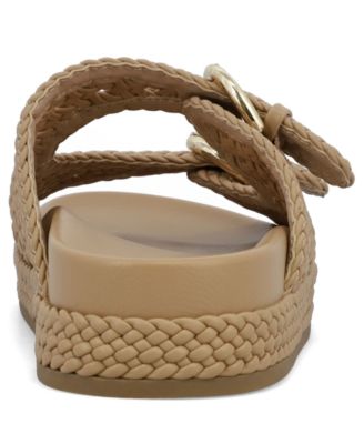 Women's Trendy Woven Double Buckle Slide Sandals