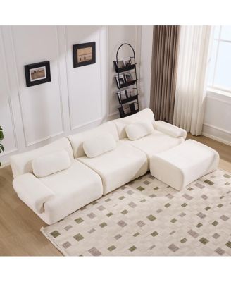 Streamdale Modular Combination Armchair, Bamboo Joint Shape, 3+1 Seater Chenille Deep-Seat