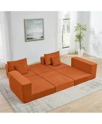 Modular Cloud Sectional Couch, Modern L-Shaped Sofa with Ottoman