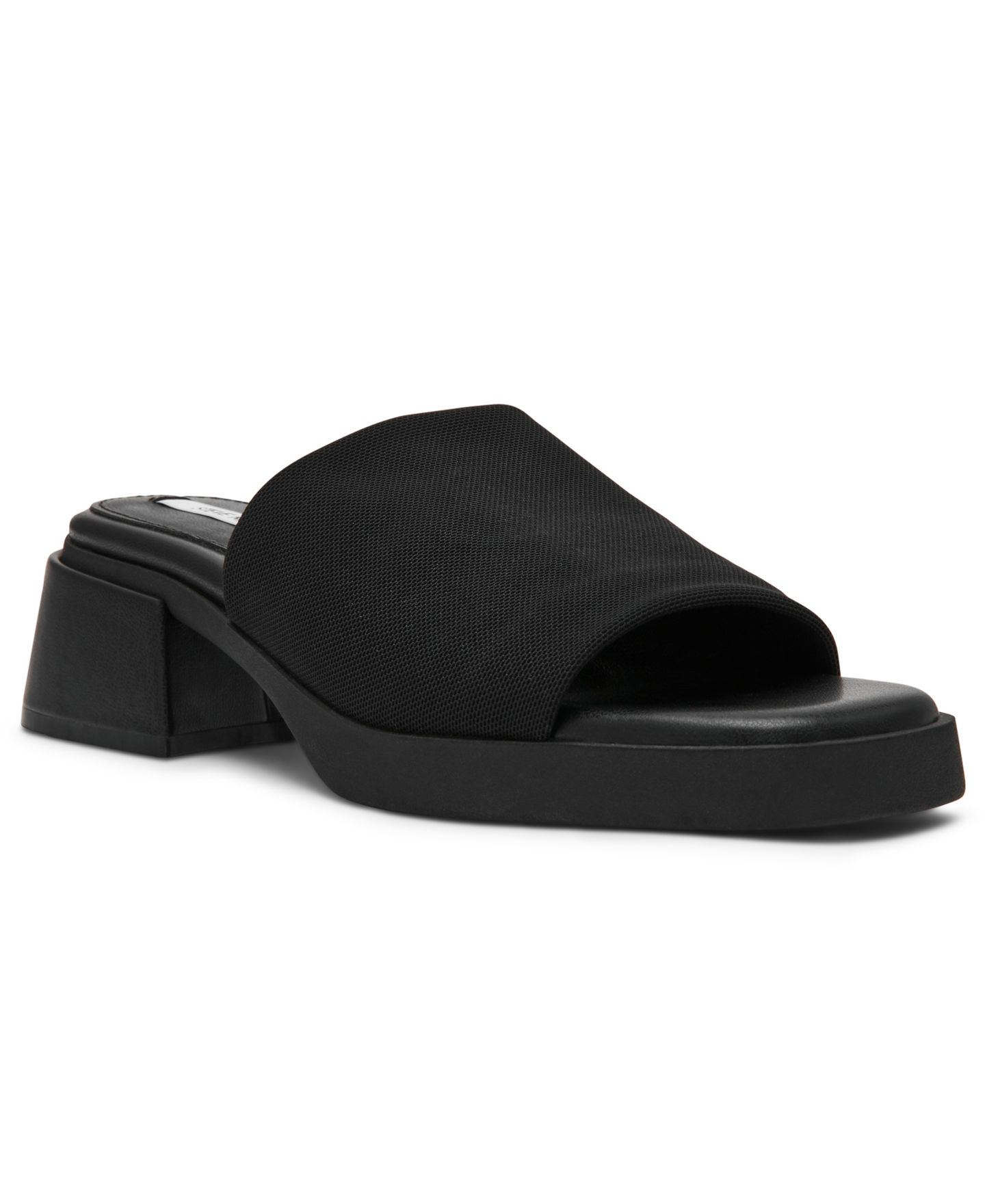 Женские сандалии Steve Madden Lucee Block Heel Slide, цвет: Чёрный — фото 1