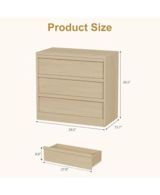 3 Drawer Nightstand for Bedroom, 30in Tall Small End Side Table with Large Storage & Anti-Tip Design