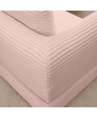 2-in-1 Folding Convertible Sofa Bed, Modern Corduroy Sleeper Couch with 2 Pillows