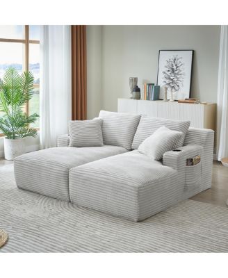 Streamdale Compressible double chaise lounge with cupholders - No Assembly Required