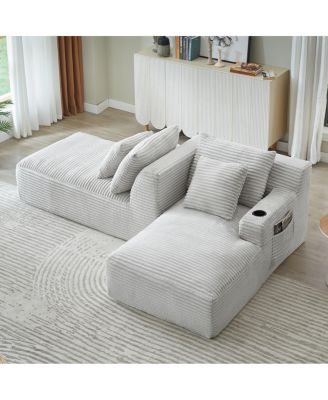 Streamdale Compressible double chaise lounge with cupholders - No Assembly Required