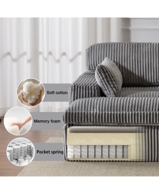 Double Chaise Lounge Indoor, Oversized Upholstered Sleeper Cloud Couch