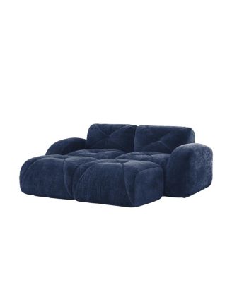 U-shaped Boneless Sofa, Soft Velvet, Tufted, High Density Sponge