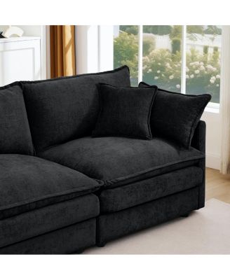  Modular Sectional Sofa, 102" L-Shaped Couch Set with Movable Ottoman