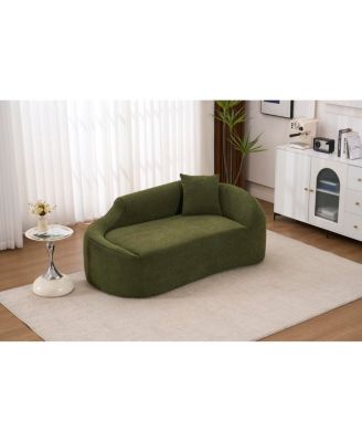 Compression Curved Chaise Longue Indoor, Modern Chenille Loveseat Couch