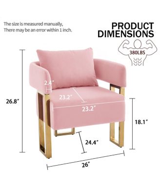 Modern decorative chair with gold legs, velvet fleece upholstered, 2PCS