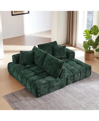 Chenille L-Shape Luxury Sectional Sofa, Minimalist Design, Comfy Sleeper Couch