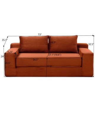 Memory Foam Cloud Loveseat Sofa, 2-in-1 Convertible Folding Couch Bed