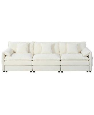 Oversized Deep Seat Sectional Sofa, Modern Chenille Cloud Couch