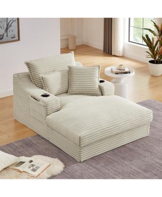 Fluffy Double-Layer Seat Cushion w/ Cup Holders & Cotton Pillows