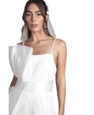 Women's Strapless Bow Wide Leg Jumpsuit