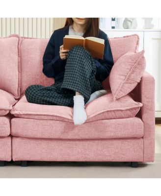 Modular Sectional Sofa, 102 Inch L Shaped Couch with Ottoman