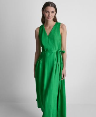 green emerald velvet dress Natascha Drop Waist Cotton Midi Dress / Chocolate | Meshki