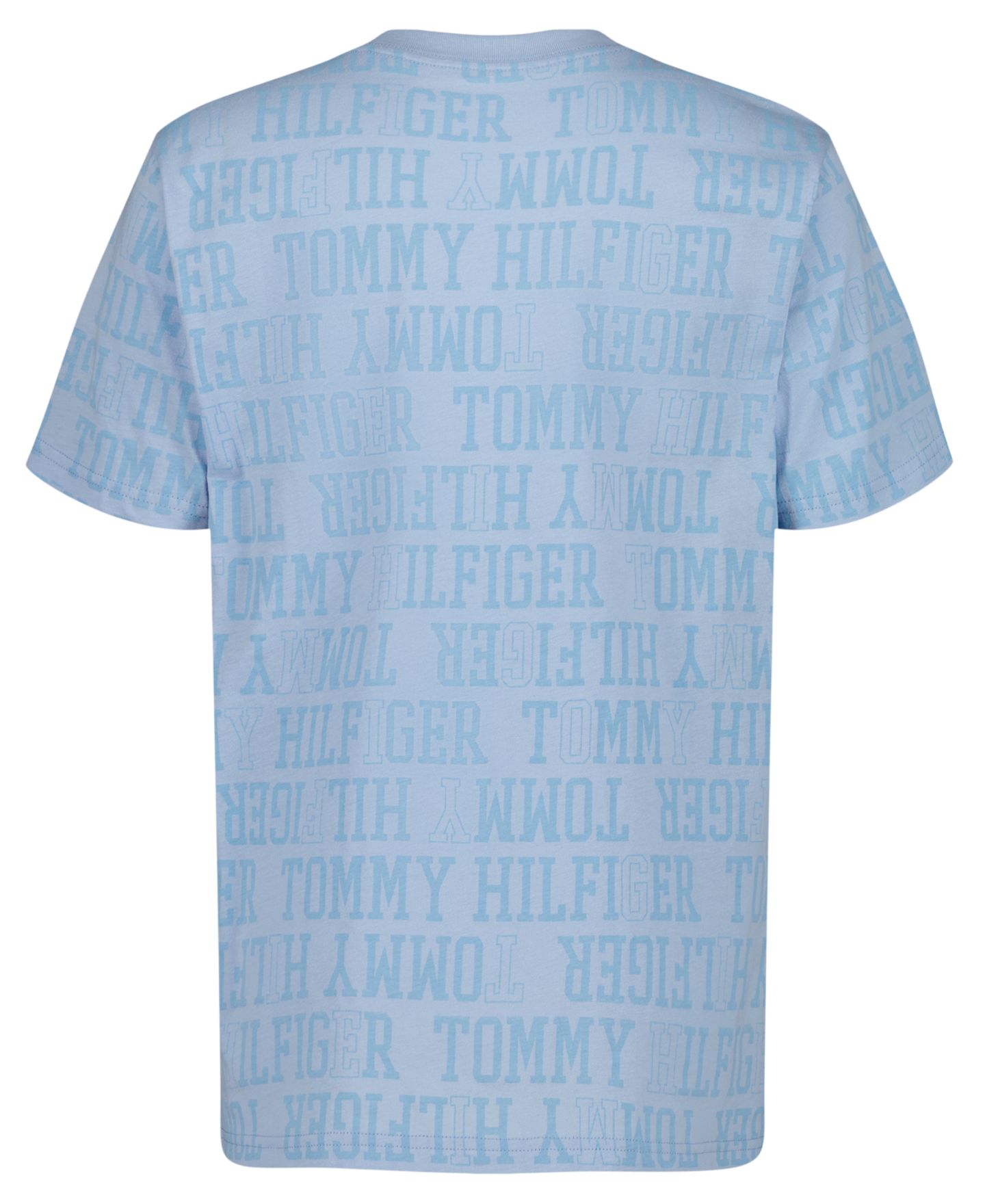 Футболка Tommy Hilfiger All Over Print Short-Sleeve для мальчиков, цвет: Шамбре синий — фото 2