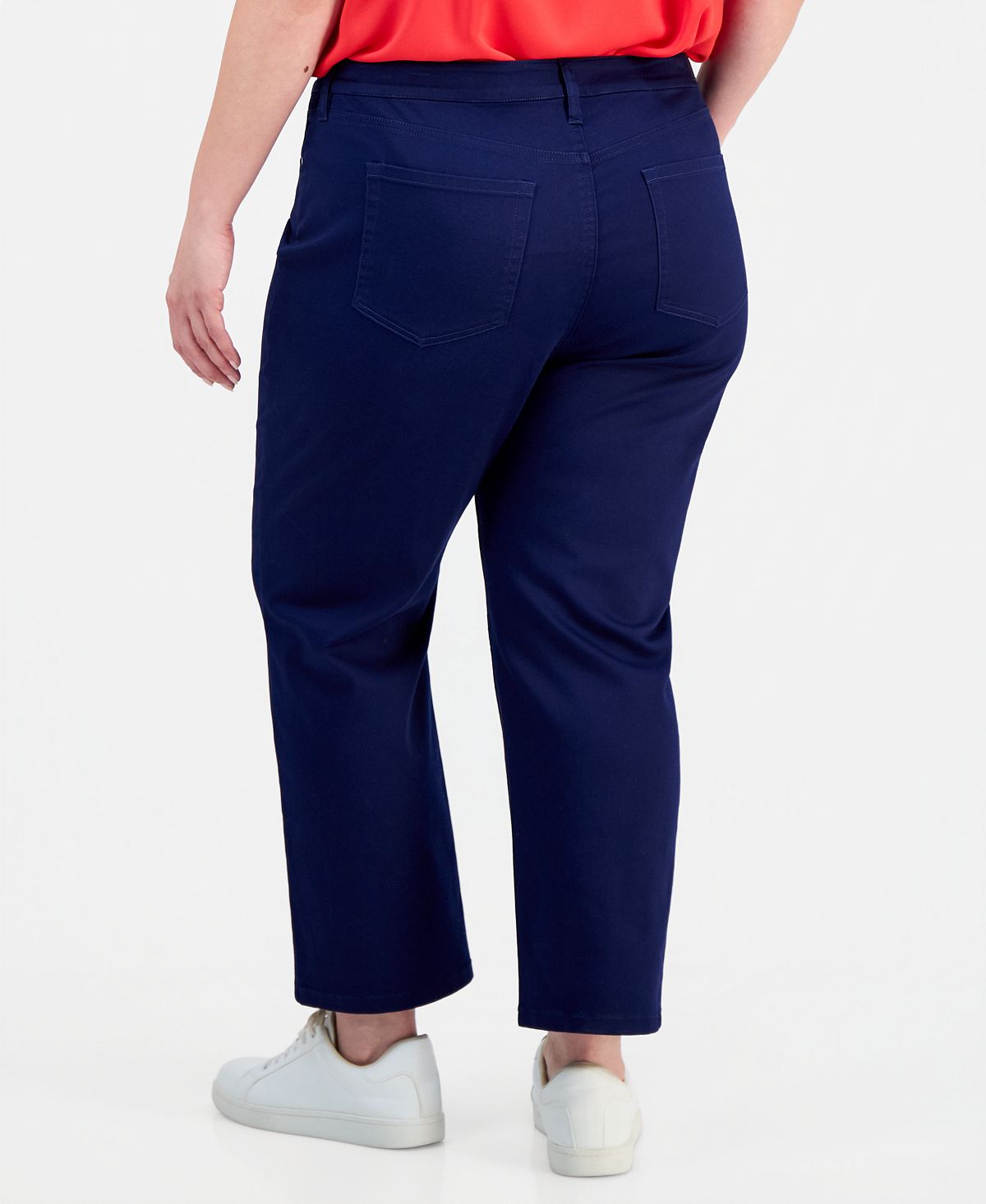 Jones New York Plus Size Lexington High Rise Crop Straight Leg Jeans view 4 — MAYCSS fashion products
