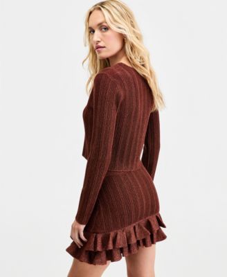 Women's Metallic-Knit Cropped Cardigan, Macy's Exclusive 