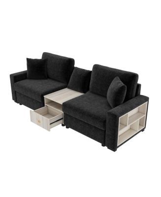 Modern Sofa Couch 95.7" Modular Upholstered with Storage Armrest